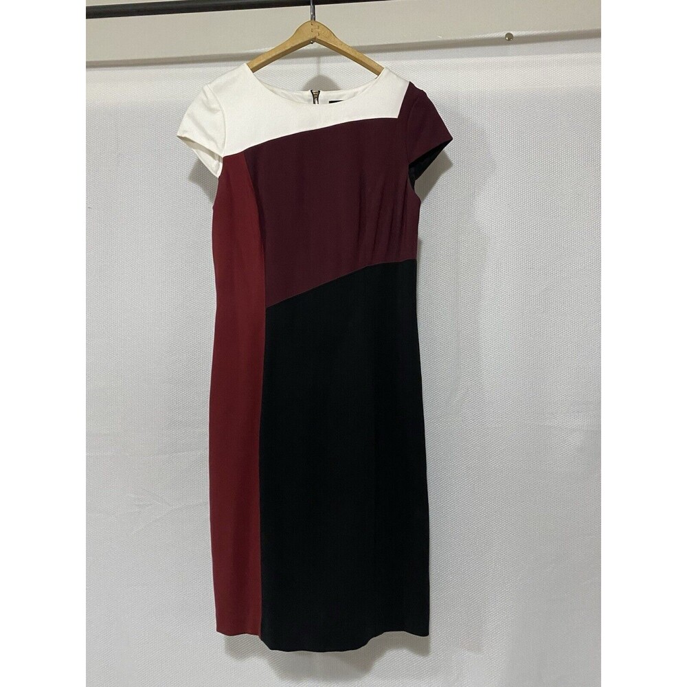 White House Black Market Color-Block Sheath Knee Length Sheath Dress Size 4